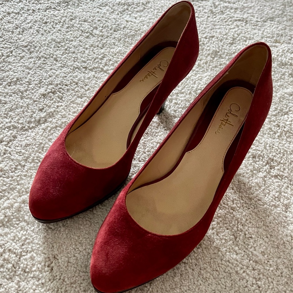 Cole Haan burgundy red suede pumps, size 8